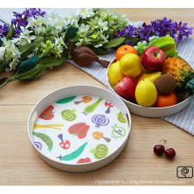 Bamboo Fiber Tableware Tray with Printed (BC-TP1004)